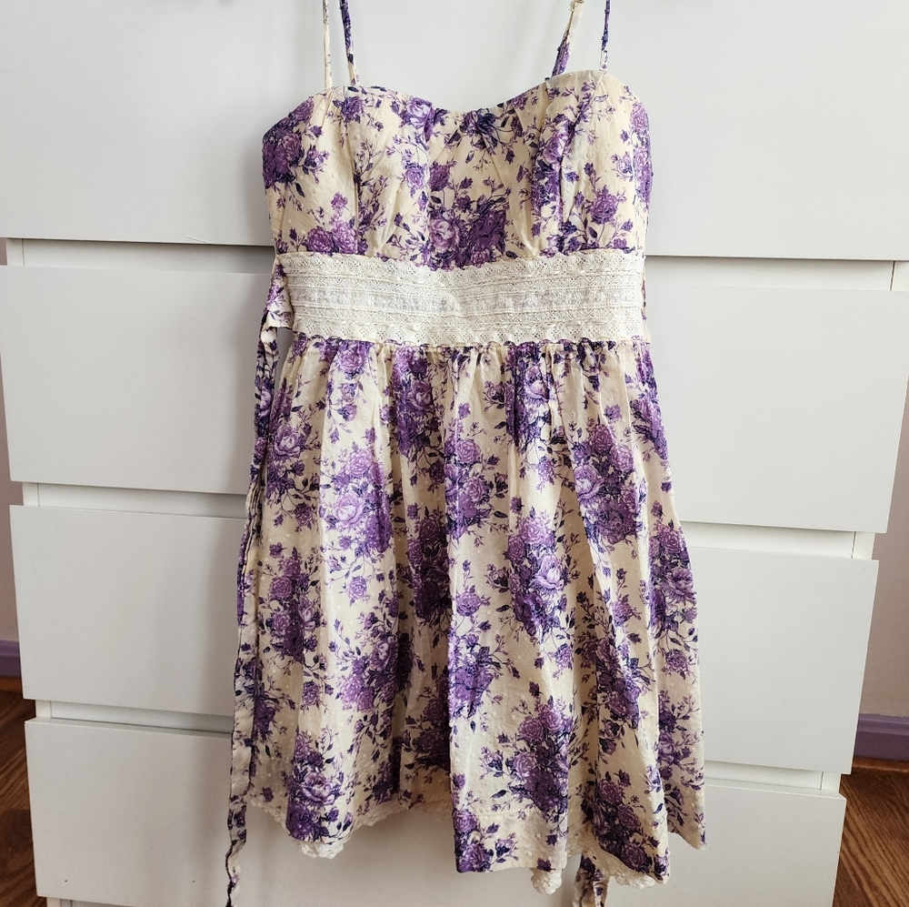 Lilac Floral Mini Dress